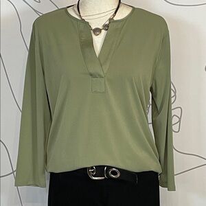 Banana Republic- Sage Green V-Neck Blouse size M